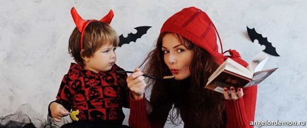 Елена Ландер фотосессия с маленьким чертенком